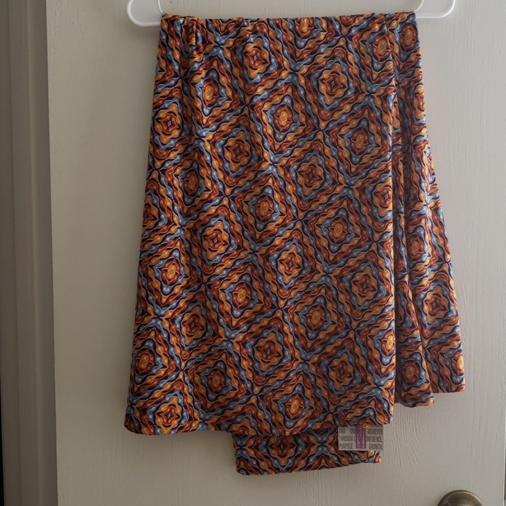 Lularoe Tan/Brown/ Light Blue Maxi